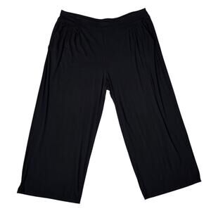 J. Jill Wearever Collection Black Pleated Cropped Stretch Knit Pull On Pant XL